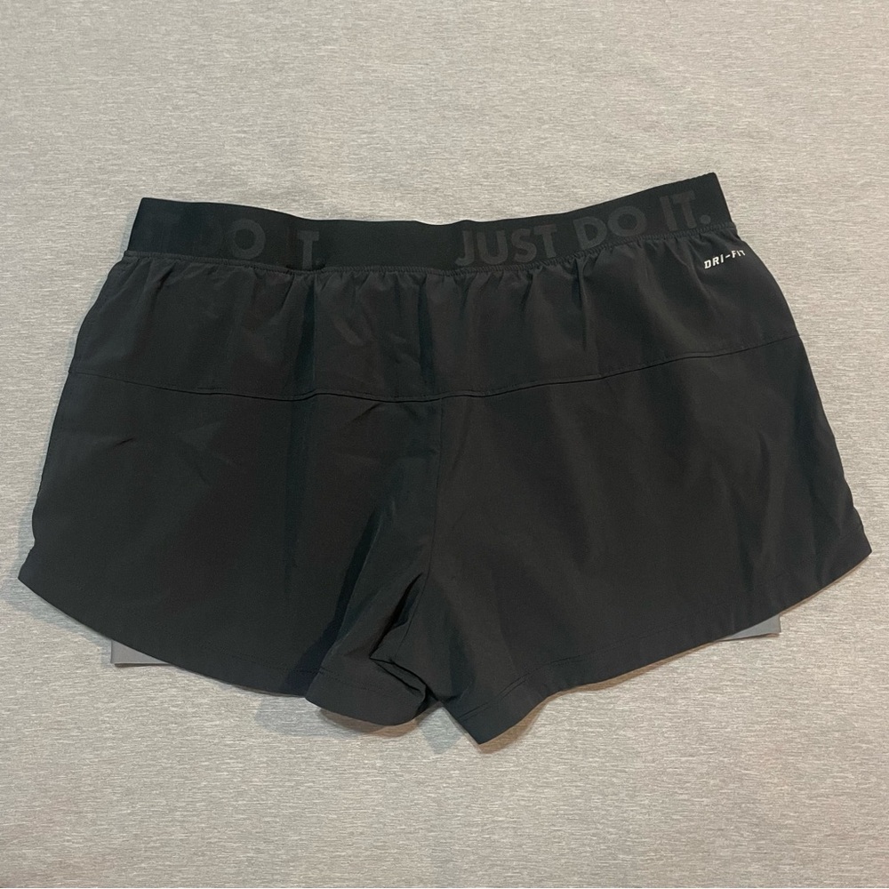 Nike Icon Woven 2-in-1 Shorts Black White Large Dri-FIT Lined Athletic - Picture 2 of 11